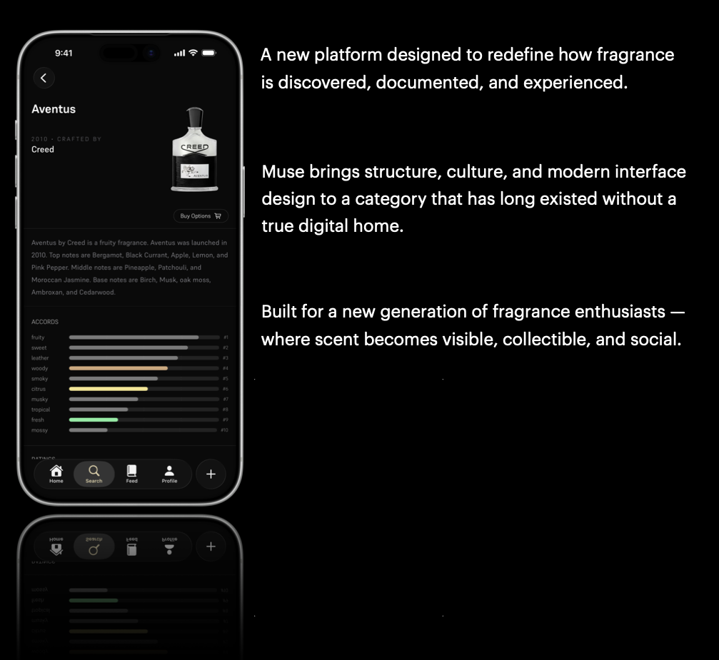 Muse - A Digital Home for Fragrance platform overview